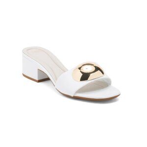 SARTO White Leather Nika Heeled Sandals